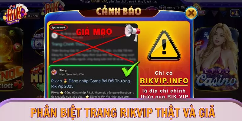 Phân biệt trang rikvip thật và giả